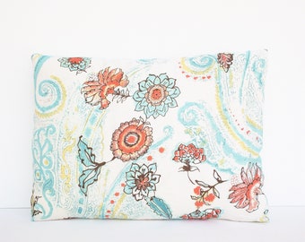 14" x 20" Lumbar Pillow Cover, Botanical Pillow, Retro Floral Pillow, Bungalow Style