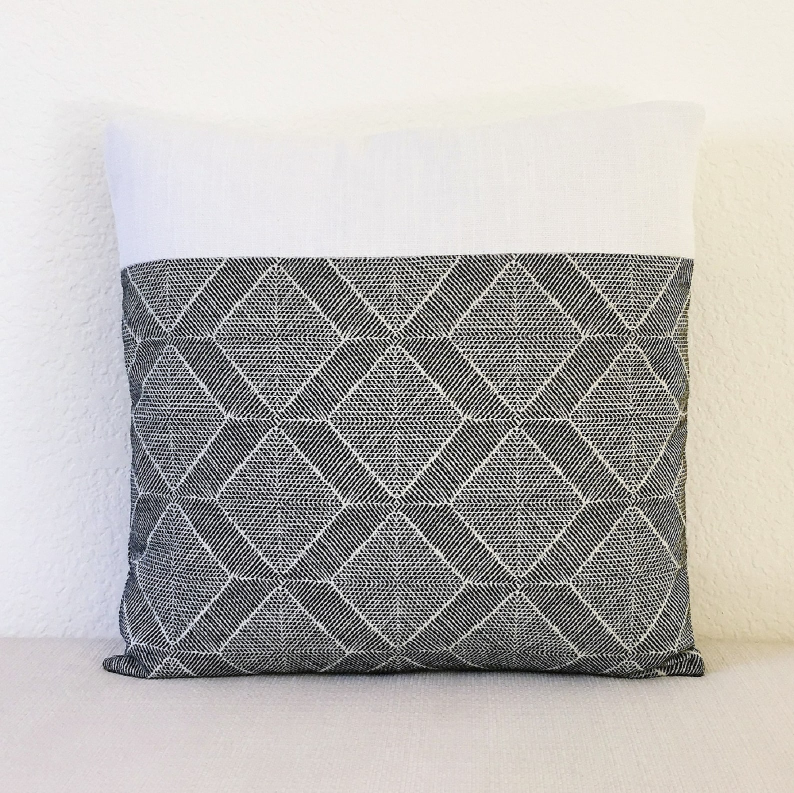 20 X 20 Pillow Cover Black Diamond Pillow Etsy