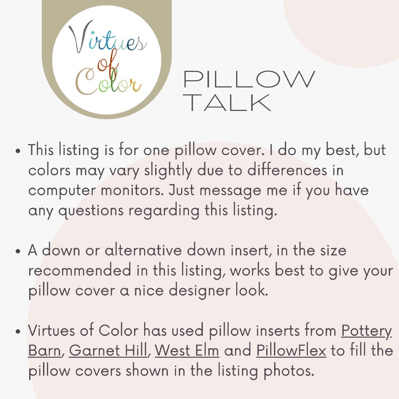 20 x 20 Pillow Cover, Color Block Pillow, Blue and Beige Scandinavian Pillow, Bungalow Pillow image 8