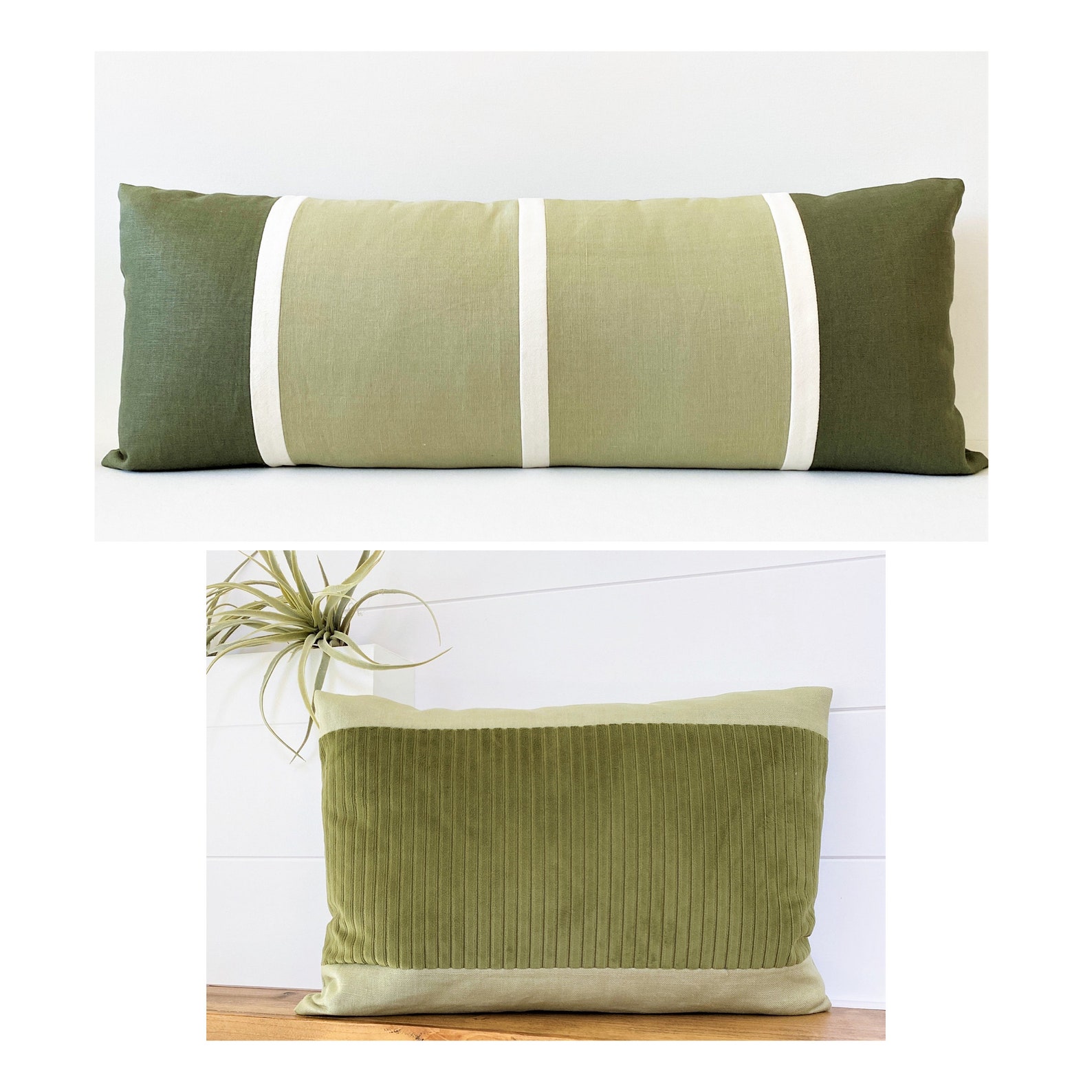 14 X 20 Lumbar Pillow Olive Green Corduroy Etsy