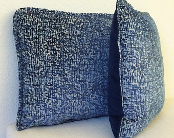 20" x 20" Pillow Cover, Textured Blue Pillow, Jewel Tone Pillow, Cut Velvet, Bungalow Pillow