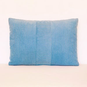 14x20 Lumbar Pillow Cover Sky Blue Corduroy Lumbar Coastal Style Beach Decor Pillow Japandi Lumbar Textured Minimalist Style Scandi Pillow