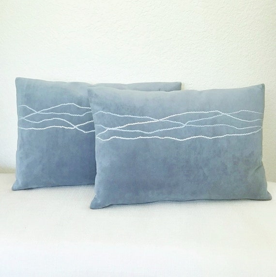 14x20 Lumbar Pillow Cover Sky Blue Corduroy Lumbar Coastal Style Beach Decor Pillow Japandi Lumbar Textured Minimalist Style Scandi Pillow