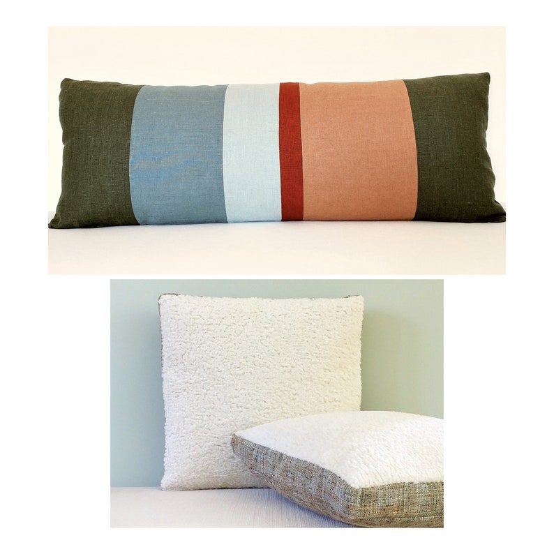 14 X 36 Long Lumbar Pillow Cover Linen Color Etsy