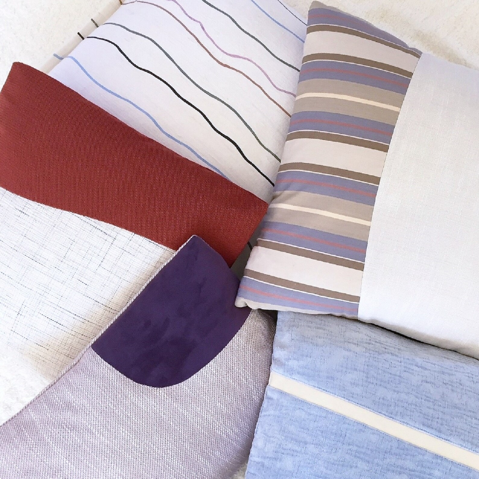 Rusty Pilo Block Rust Color Block Pillow Cover: 18x18 Modern Curved Design Accent - Etsy