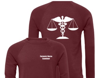 Forensic Nurse Crewneck Sweatshirt, Scales of Justice Design
