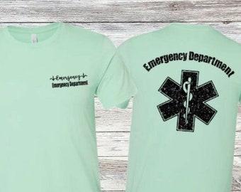 Glitter Emergency Department Tee | Star of Life ER Nurse Shirt