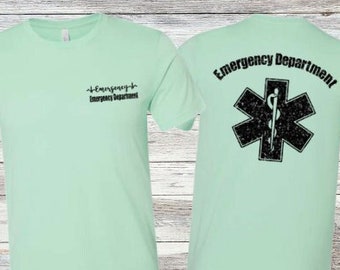 Glitter Emergency Department T-Shirt | ER Nurse Star of Life Tee