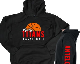 Lady Titans Unisex Hoodie, Team Hoodie, Basketball Spirit Wear, Custom Sports Gear