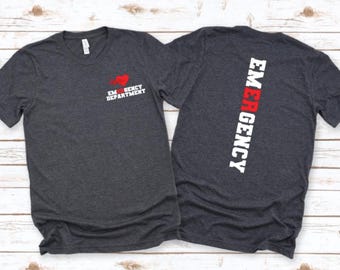 Emergency Department Heart EKG Unisex Tee | Minimalist RN Design