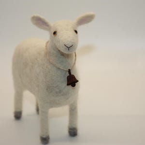 Needle Felted Standing White Sheep
