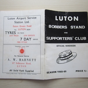 1968-69 Luton Town Football Fan Club Handbuch Jahrbuch. Ideales Weihnachtsgeschenk, Vatertag, Valentinstag, Geburtstagsgeschenk