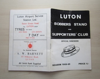 1968-69 Luton Town Football Supporters Club Handbook Yearbook. Ideal Christmas Gift, Fathers Day, Valentine's Day, Birthday Present