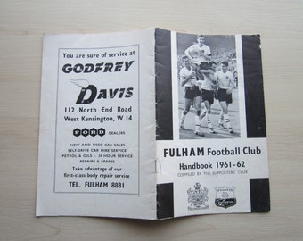 1961-62 Fulham Football Club Handbook, Yearbook, Souvenir, Memorabilia. Ideal Christmas Gift, Fathers Day, Birthday Present For Him
