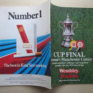 1979 Arsenal v Manchester United  F A Cup Final Football Match Day Programme. Ideal Christmas Gift, Fathers Day, Birthday Present
