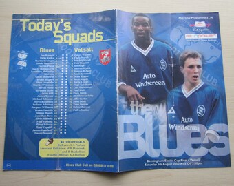 2000 Birmingham City v Walsall, Birmingham Senior Cup Final Football Match Programme. Ideal Christmas/Birthday Gift.