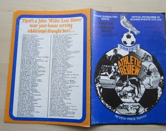 1978-79 Oldham Athletic v Sheffield United Anglo Scottish Cup March Programme. Ideal Christmas Gift, Fathers Day, Birthday Present