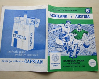 1963 Scotland v Austria International Football Match Programme, Memorabilia. Ideal Christmas Gift, Fathers Day, Birthday Present