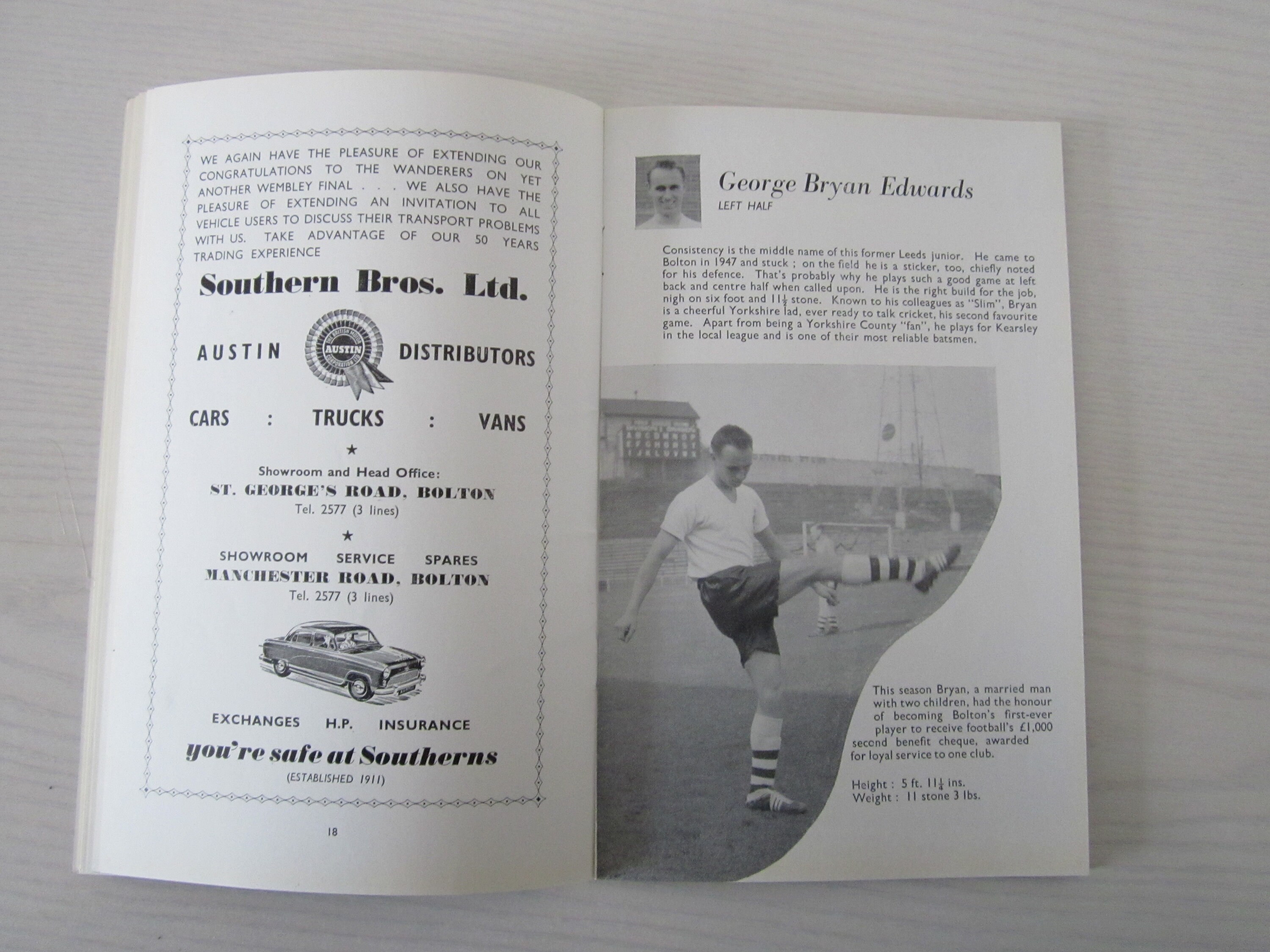 1958年FACup優勝を示すボルトン・ワンダラーズTシャツ　いわれは商品説明に 1958年FACup優勝を示すボルトン・ワンダラーズTシャツ いわれは