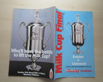 1984 Everton v Liverpool Milk League Cup Final Football Programme.