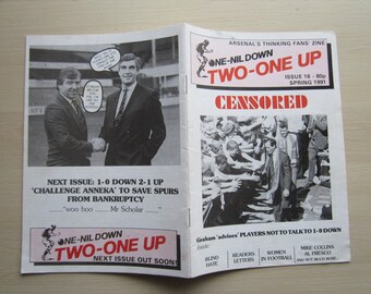 1990s TWO "Two-One-Up" Arsenal Fanzine Magazines, Handbook, Yearbook. Ideal Christmas Gift, Fathers Day, Birthday Present For Him