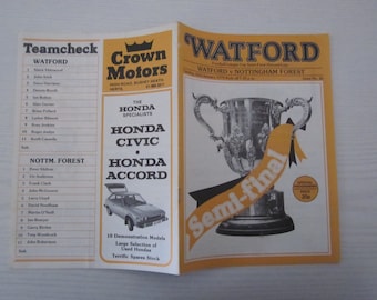 1978-79 Watford FC v Notts Forest FC League Cup Semi-Final 2ND LEG Programme. Ideal Christmas Gift, Fathers Day, Birthday Present