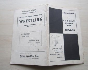 1958-59 SIGNED Original Fulham Football Club Handbook, Yearbook, Souvenir, Memorabilia. Ideal Christmas Gift, Fathers Day, Birthday Present!