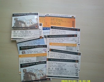 BARGAIN! 2004/05 - 2008/09 Season, 16 All Different Wolverhampton Wanderers (Wolves) Cup Games & Friendlies, Football Match Tickets