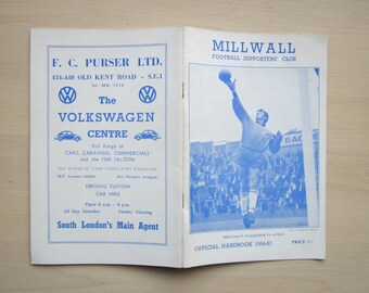 1964-65 Vintage Original Millwall Football Club Handbook, Yearbook, Souvenir.