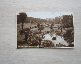 1930s Postcard, Lower Gardens, Bournemouth, UK. Genuine, Original, Used. Postmarked 1930s.