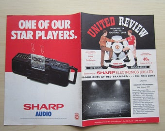 1986 TWO Manchester United Football Club Match Programmes, Souvenirs, Memorabilia. Ideal Christmas Gift, Fathers Day, Birthday Present