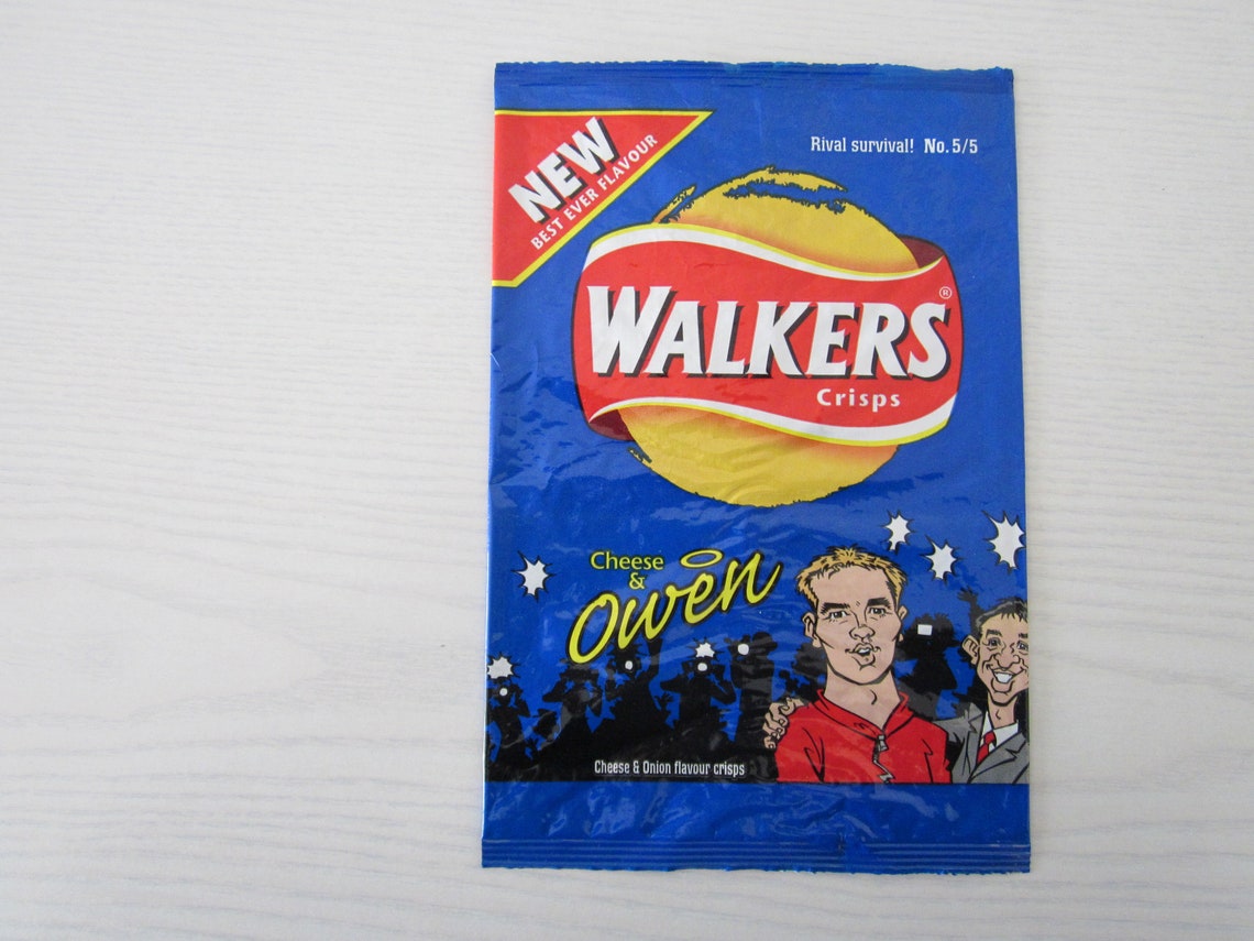 199899 Walkers Michael Owen Crisps Empty Crisp Packet. Ideal Etsy