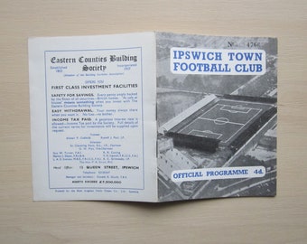 1958-59 Ipswich Town v Heart Of Midlothian (Hearts) Friendly Football Match Programme. Ideal Christmas Gift, Fathers Day Birthday Present