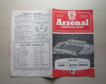 1957-58 Arsenal v Sheffield Wednesday League Div One Football Match Programme