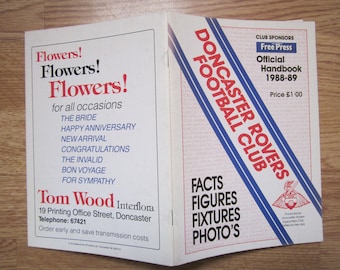 1988-89 Doncaster Rovers Football Club Handbook, Yearbook, Annual, Souvenir. Ideal Christmas Gift, Fathers Day, Birthday Present