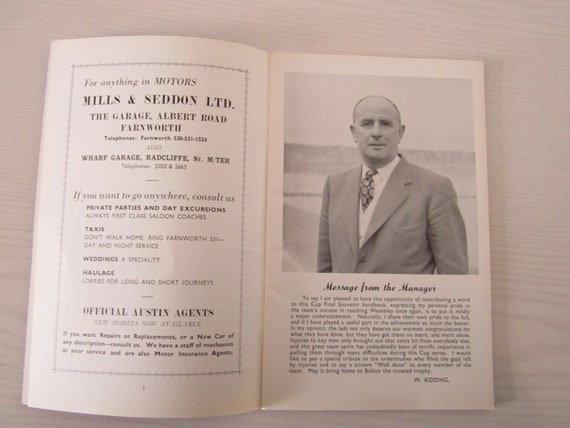 1958年ボルトン・ワンダラーズ「ウェンブリー行き」FAカップ決勝