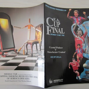 1990 Crystal Palace v Manchester United F A Cup Final Football Programme. Ideal Christmas Gift, Fathers Day, Birthday Present