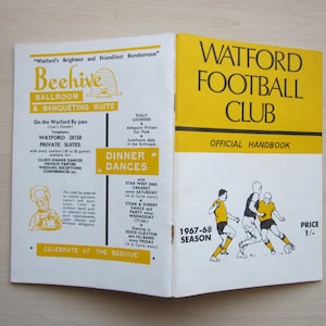 1967-68 Watford Football Club Handbook Yearbook, Annual, Souvenir. Ideal Christmas Gift Fathers Day or Birthday Present