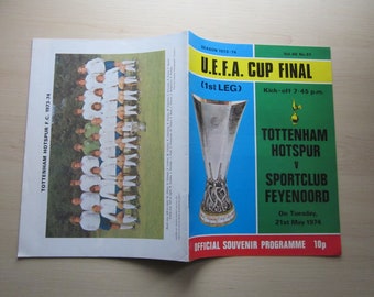 1974 Tottenham Hotspur v Sporting Feyenoord UEFA Cup Final Football Programme. Ideal Christmas Gift, Fathers Day, Birthday Present For Him