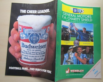 1987 Coventry City v Everton F A Charity Shield Football Match Day Programme Ideal Christmas Gift, Fathers Day, Birthday Present