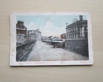 Postcard, The City Walls, Londonderry, Northern Ireland, UK. Genuine, Original, Used. Postmarked 1906?