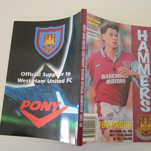 1995-96 West Ham United Special Centenary Season Football Handbook, Yearbook, Annual. Ideal Christmas Gift, Fathers Day, Birthday Present