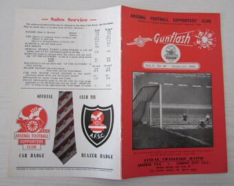 February 1954 Arsenal Football Supporters' Club Souvenir, Brochure. Ideal Christmas Gift, Fathers Day, Birthday Present For Him