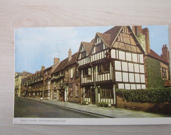 Nash's House, Stratford-Upon-Avon, United Kingdom, Genuine, Original, Real Photo Postcard (RPPC).