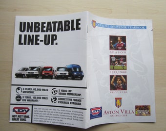 1999-2000 Aston Villa Football Club Souvenir Handbook, Yearbook, Memorabilia. Ideal Christmas Gift, Fathers Day, Birthday Present For Him