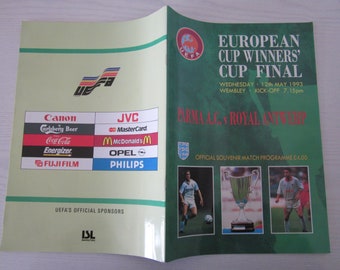 1992-93 Parma v Royal Antwerp European Cup Winners' Cup Final Match Programme, Original Ideal Christmas Gift, Fathers Day, Birthday Present.