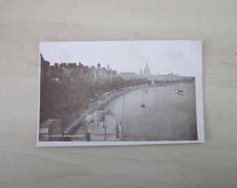 Postcard, Thames Embankment, London, United Kingdom. Genuine, Original.