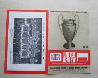 1967-68 Manchester United v Gornik Zabre EC Quarter Final 1ST Leg Match Programme. Ideal Christmas, Father's Day Birthday gift For Him