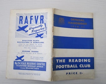 1950-1951 Reading Football Club Handbook Yearbook, Souvenir, Memorabilia. Cadeau de Noël idéal pour lui pour la fête des pères