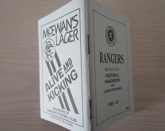 1989-90 Rangers Football Club Handbook, Yearbook Annual, Souvenir, Memorabilia. Ideal Christmas Gift, Fathers Day, Birthday Present